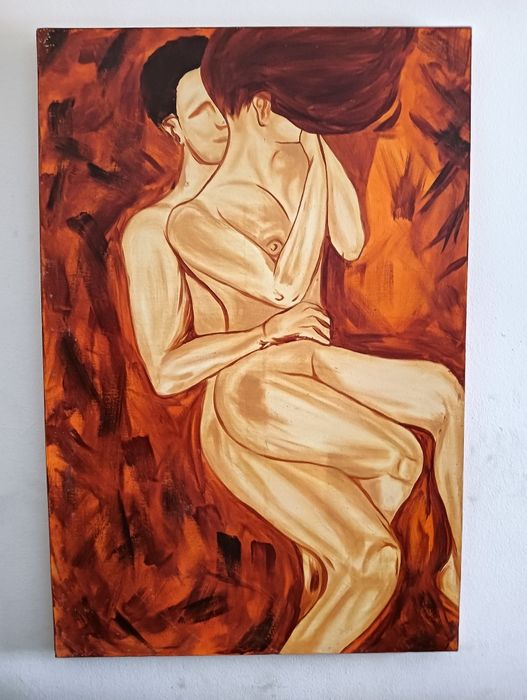 Tela /quadro pintado à mão : "Nus"	81 cm x120 cm*