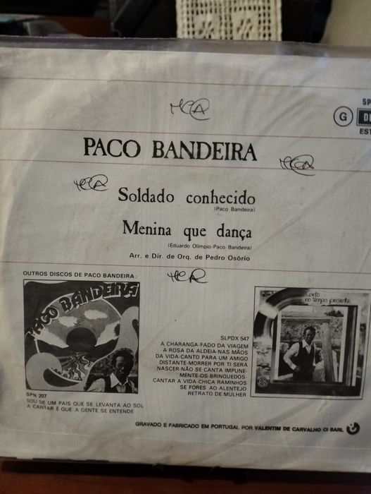 Disco de vinil single Paco Bandeira