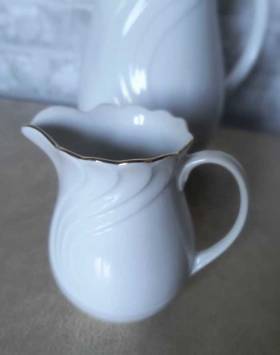 Porcelanowy serwis do kawy 6+6-osób+12 talerzyków deserowych - unikat