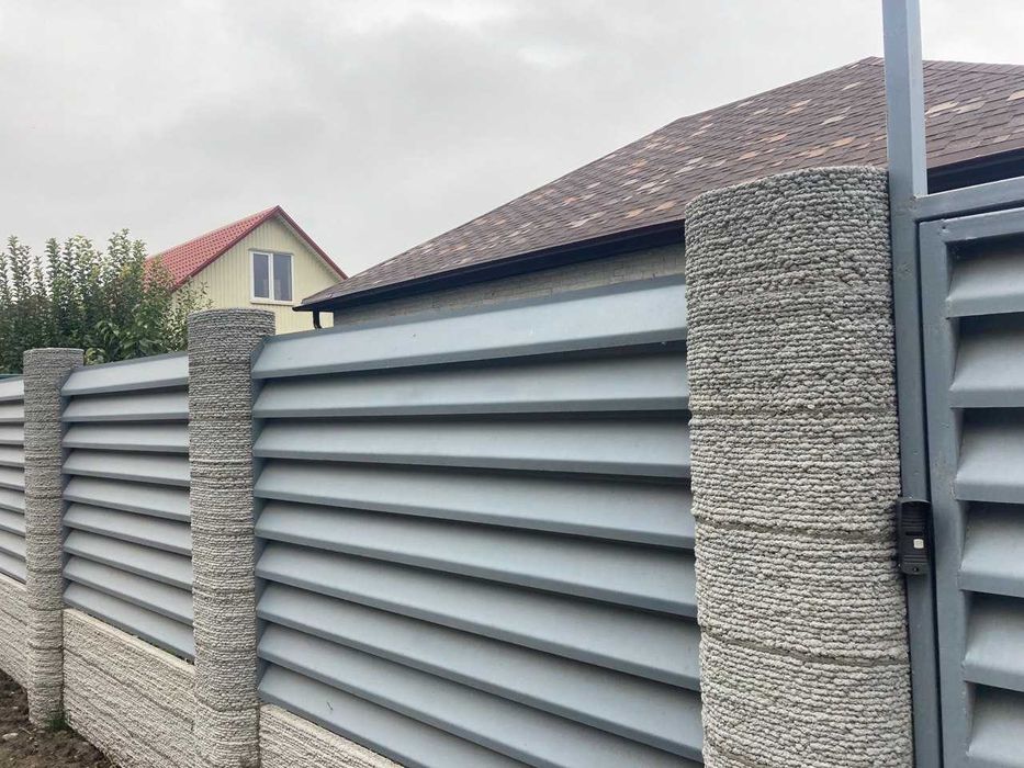 Крафтовий 3D паркан забор бетон Сучасний стиль під ключ Вся Україна