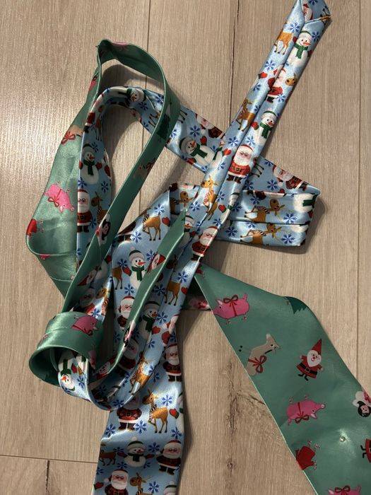 Zestaw 2 krawaty nowe świąteczne