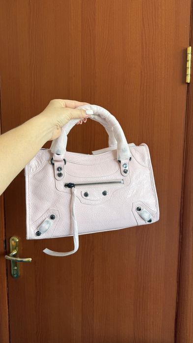 Сумка Balenciaga Le City Medium біла, рожева