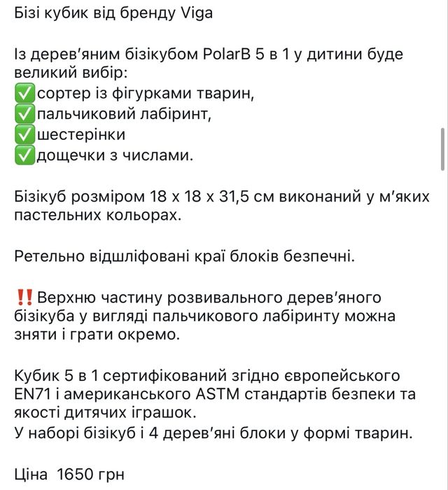 Бізікуб, сортер бренду Viga