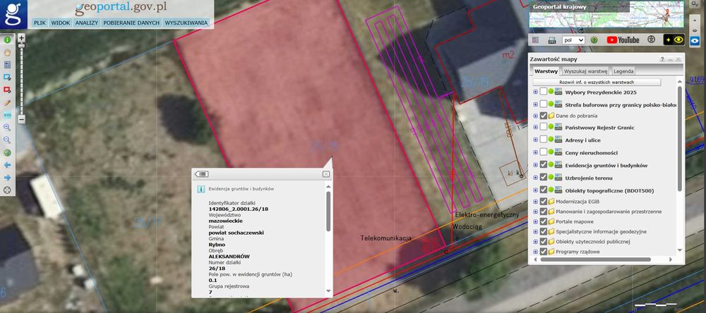 Działka budowlana Sochaczew Cypriany 1000m