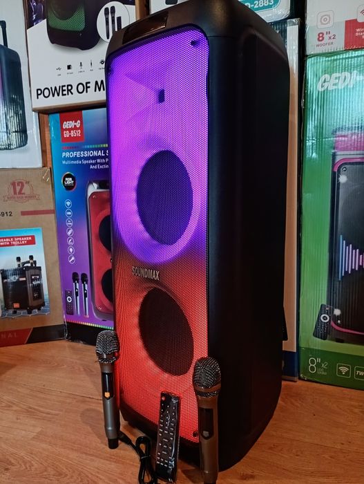 Блютуз караоке акустика Temeisheng-08А(SD,USB,FM) пультДУ, 2микрофона