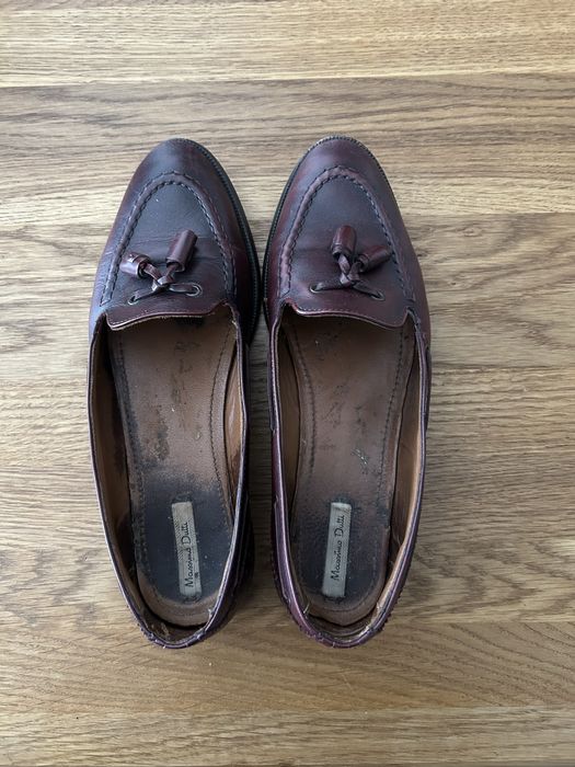 Mokasyny damskie Massimo Dutti burgundowe 37
