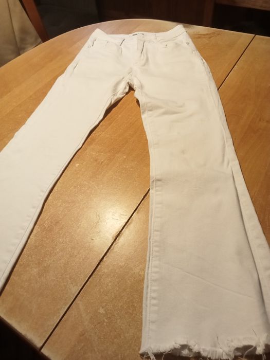 Calças de senhora brancas algodão T.36