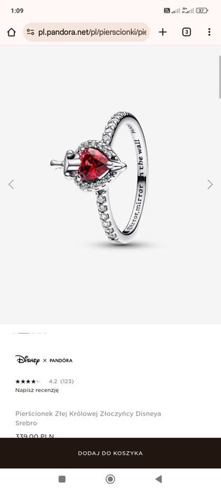 Pierścionek zaręczynowy serce srebrny pandora srebro 925 z kamien