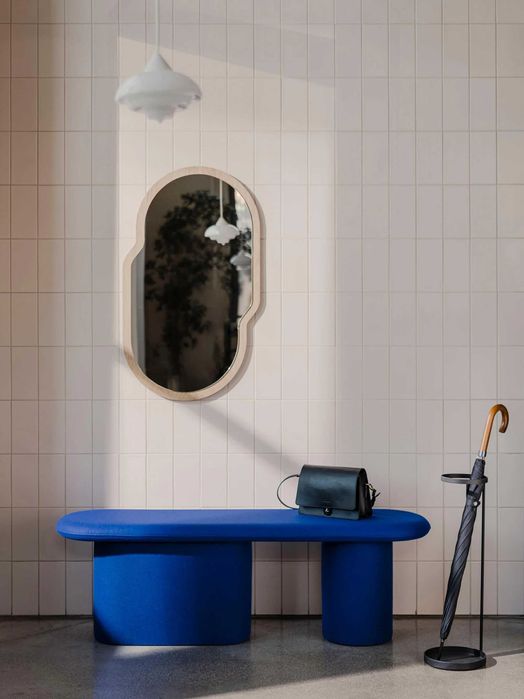 Ławka do przedpokoju, ręcznie wykonana tapicerowana nowa