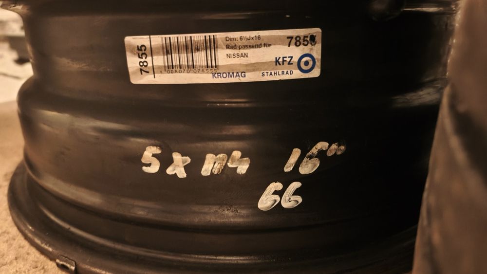 Felgi stalowe 16''.  5x114,3