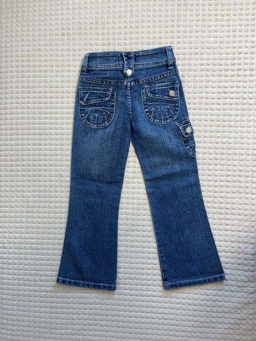 piękne jeansy z haftem belly kisses 5-6lat