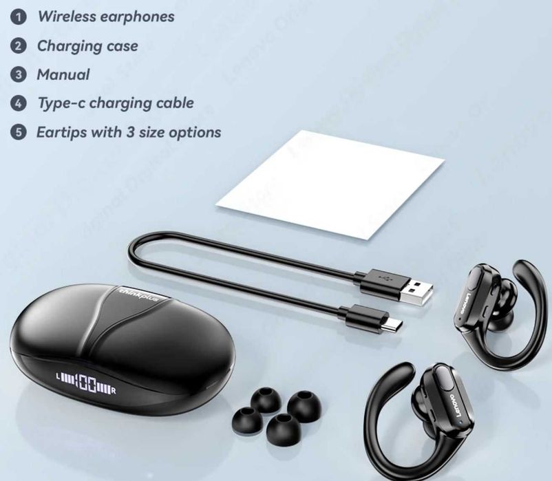 LENOVO XT80 słuchawki bluetooth z mikrofonem sportowe