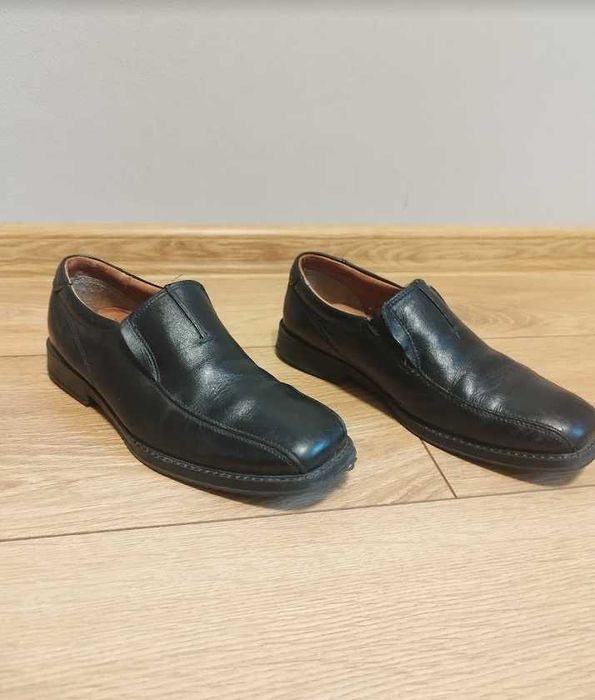 Skórzane mokasyny męskie czarne