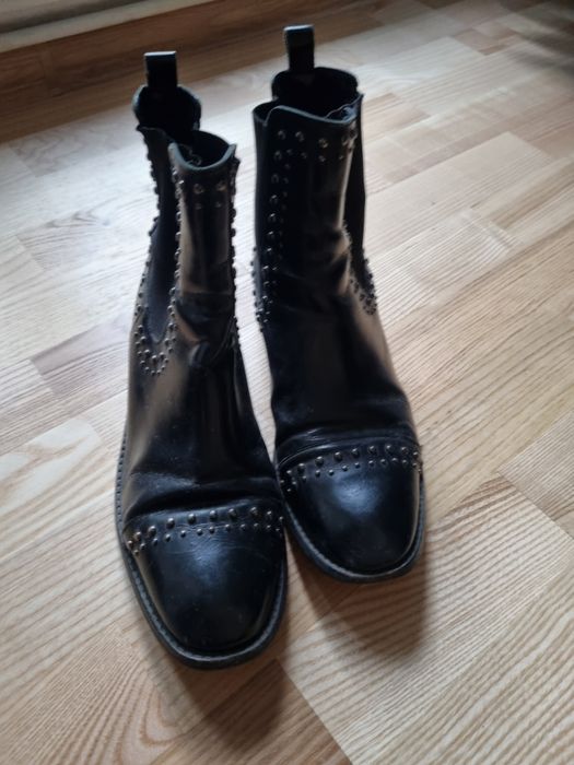 Skórzane trzewiki, buty z ćwiekami 41