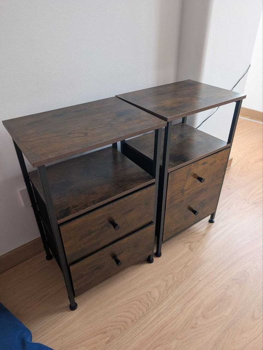 Conjunto de 2 mesas de cabeceira VASAGLE com gavetas