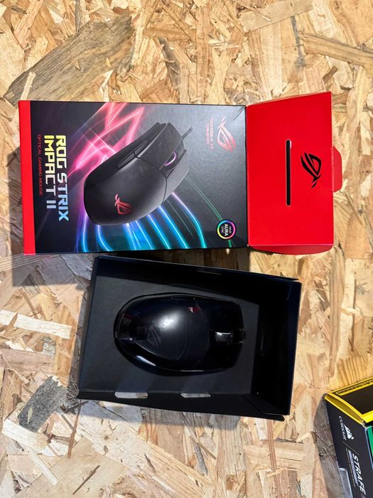 Teclado Corsair strafe mk 2 silent e Rato rog strix impact ii