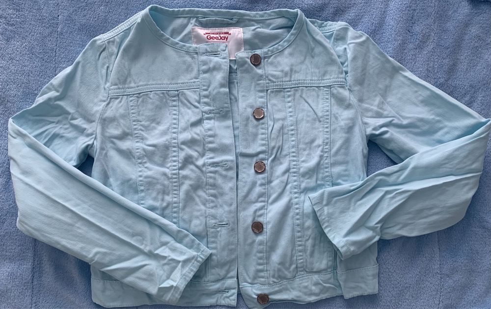 Джинсовая куртка голубого цвета, 140-146