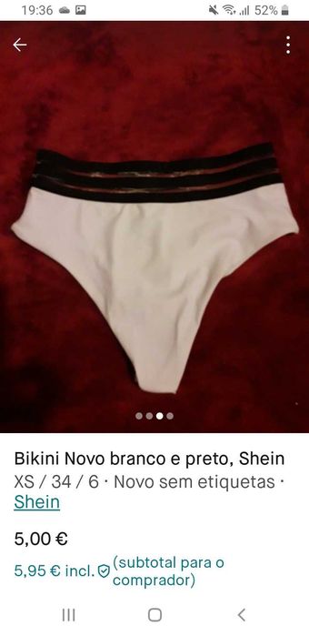 Bikini Novo branco e preto, Shein