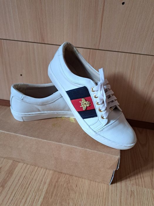 Białe trampki Oxana 39 NOWE skóra naturalna  SAWAY