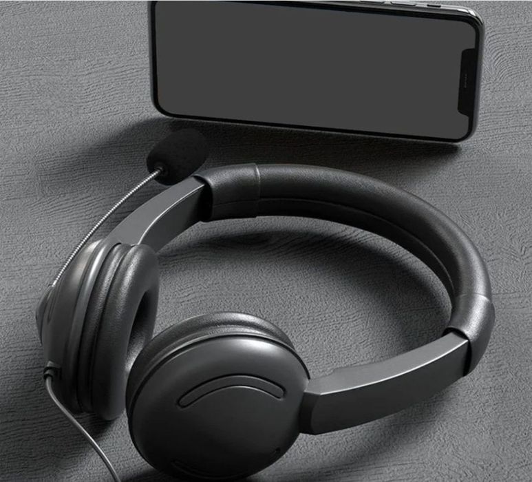 Słuchawki USB z mikrofonem do call center, biura, pracy zdalnej