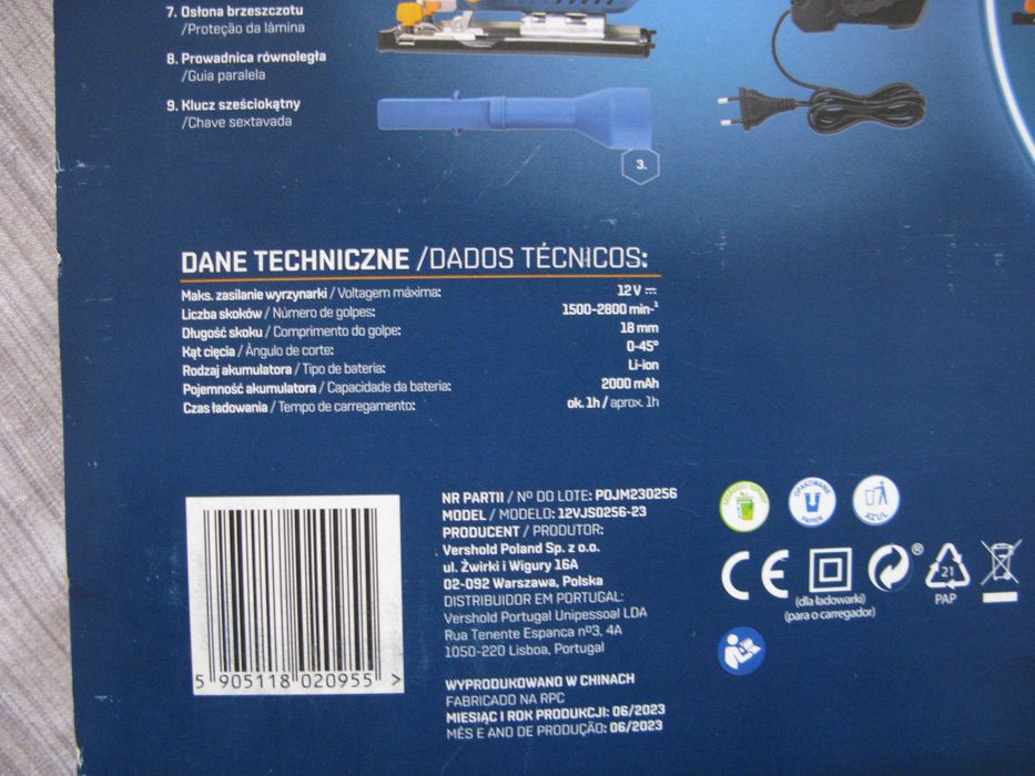 Wyrzynarka akumulatorowa 12v,2000mAh + drugi aku.  Uwaga obniżka