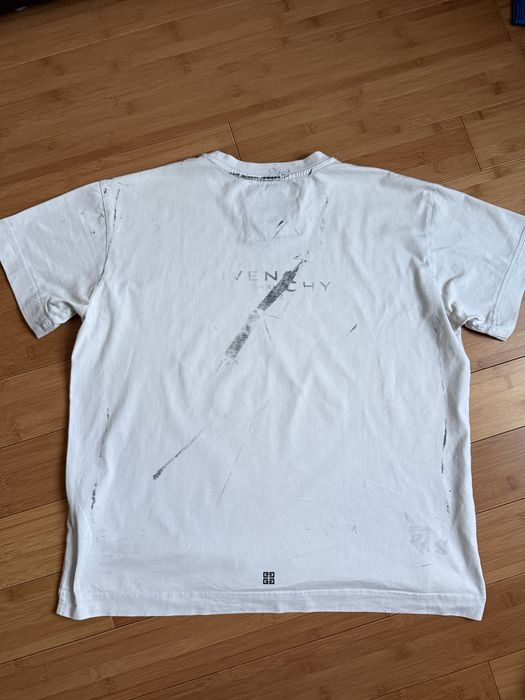 T-shirt bialy meski lekko sprany L