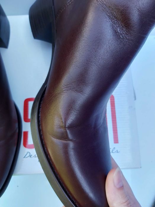 Buty SIMEN botki skórzane brązowe półbuty 40