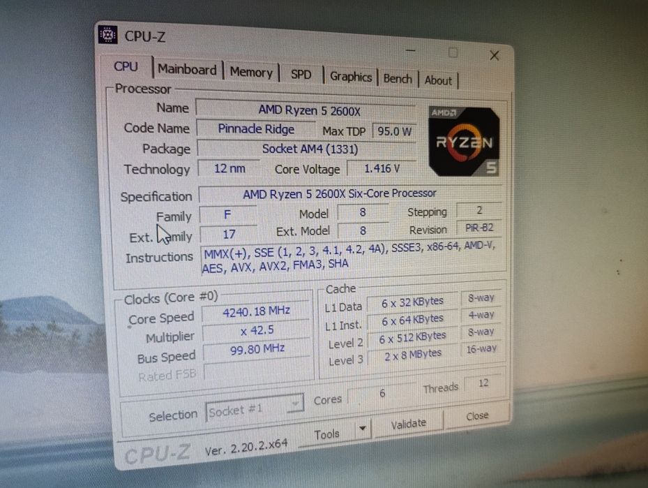 Cpu AMD Ryzen 5 2600 x