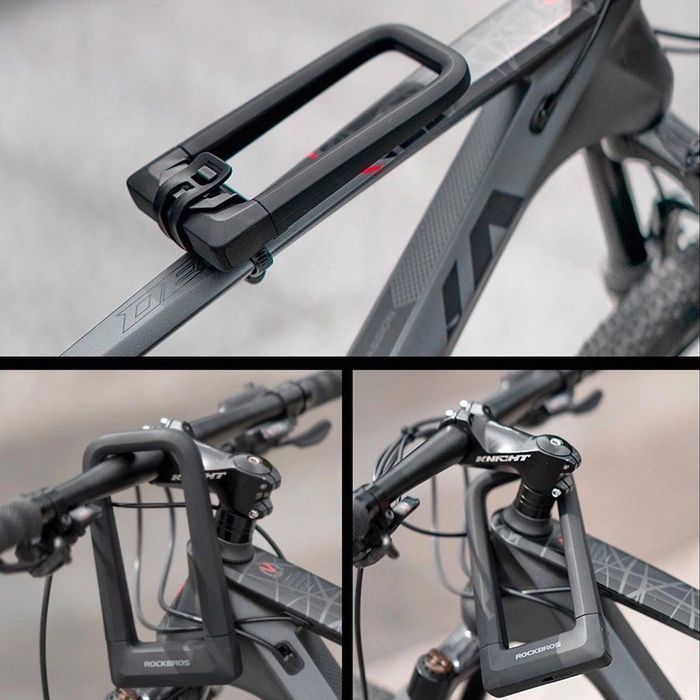 Zapięcie rowerowe na kluczyk Rockbros RKS626 U-lock - czarne