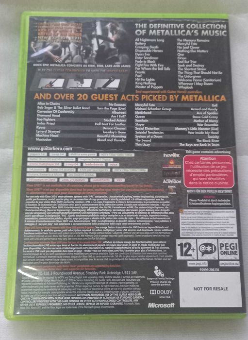 Guitar Hero: Metallica (Microsoft Xbox 360) Completo com Manual (Testado)