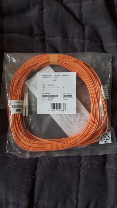 Patchcord światłowodowy IBM 25m Fiber Optic Cable LC-LC. Nowy. Stan id