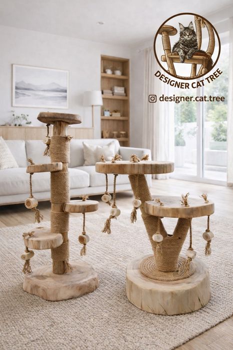 Еко когтеточки для котів з натурального дерева ручної роботи. Для кота
