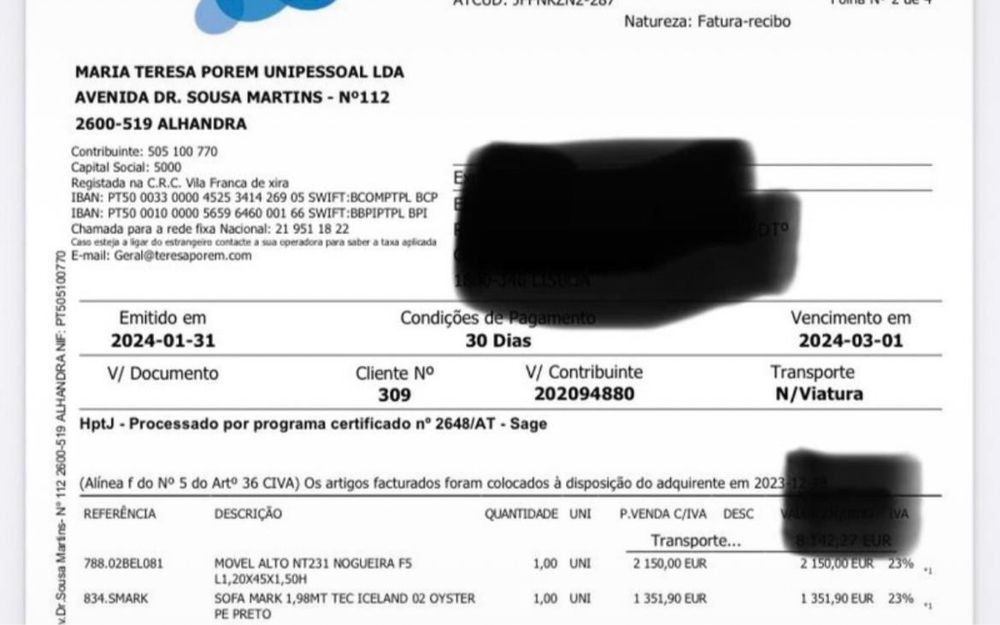 Sofa em segunda mão -2 anos