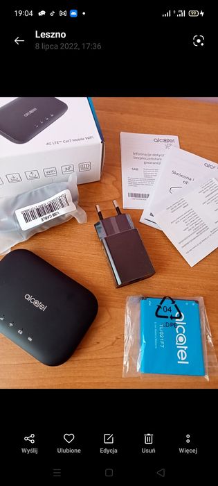 Nowy Router Alcater Link Zone 4G LTE CAT 7 czarny