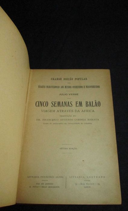 Livro Cinco Semanas em Balão Júlio Verne Colecção Viagens Maravilhosas