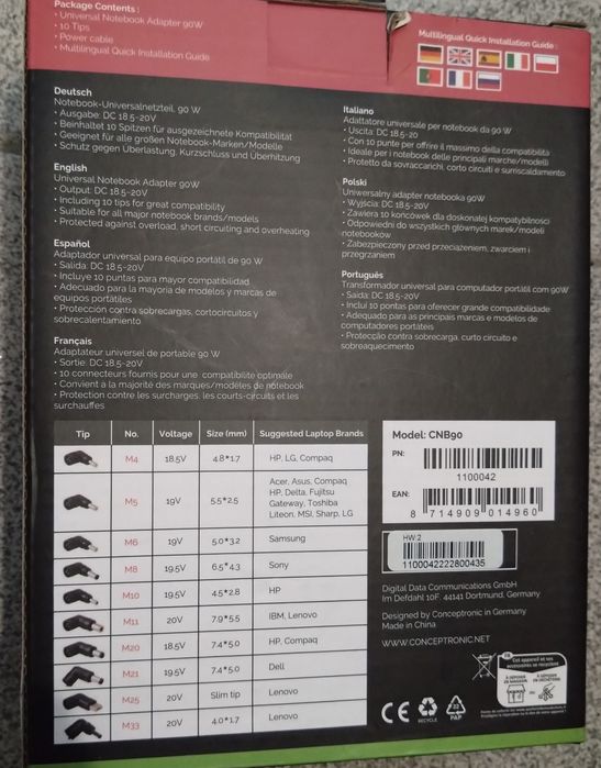 Carregador universal Conceptronic64861196526337122