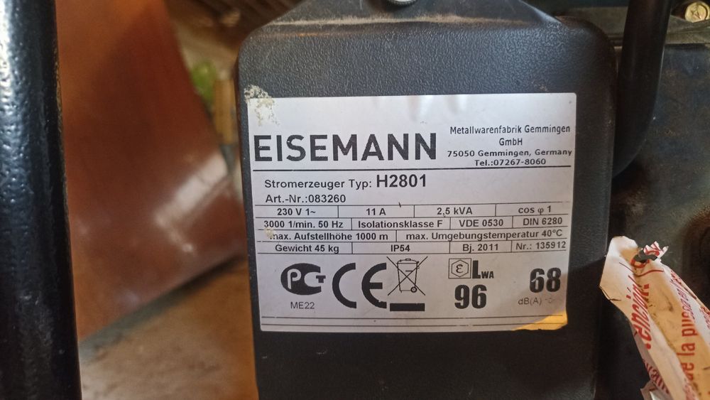 ГАЗО-Бензиновий генератор Eisemann H 2801 високого захисту