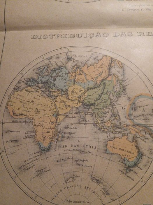 Mapa Distribuição das Raças e Religiões Humanas (Final Séc XIX, Início Séc XX)