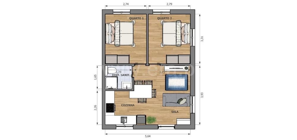 Apartamento T2 / Covilhã, Cantar - Galo