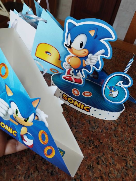 Conjunto decoração festa aniversário Tema Sonic