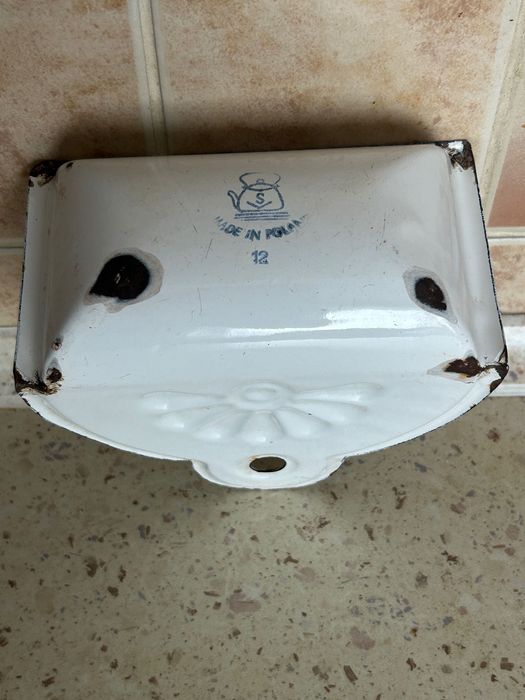 Stara metalowa Mydelniczka SILESIA