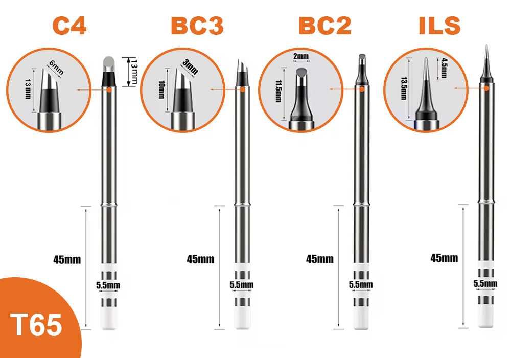 Жала для паяльників T12 (тип Hakko), T65 (HS-01)
