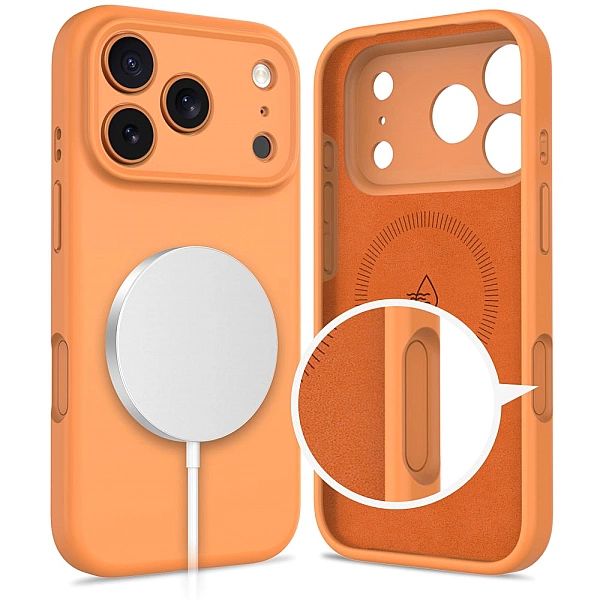 Tech-Protect Silicone Magsafe Iphone 17 Pro Max Cosmic Orange