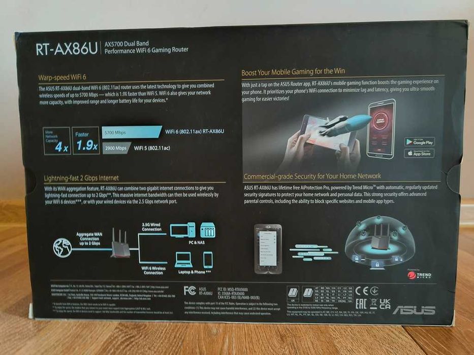 Router Asus RT-AX86U WiFi-6 2.5Gbps USB3.2x2