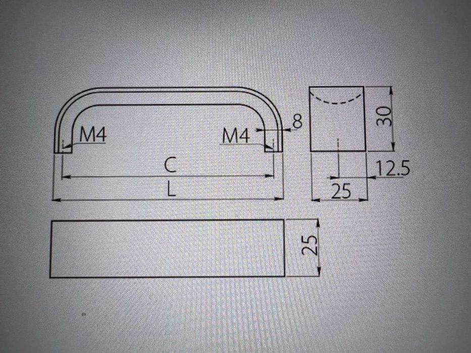Ручка меблева GTV UA 00-347, 320 мм (алюміній), оригінал