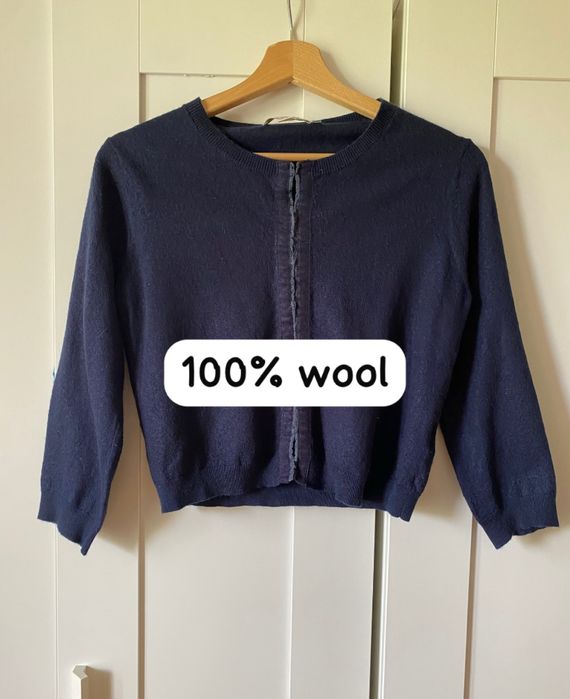 Wełniane eleganckie bolerko sweter z wełny premium Boden m/l