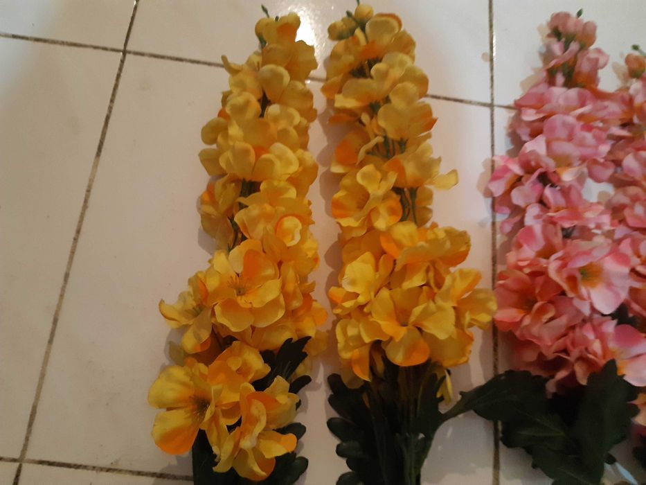 Conjunto 8 pés flores, como novas