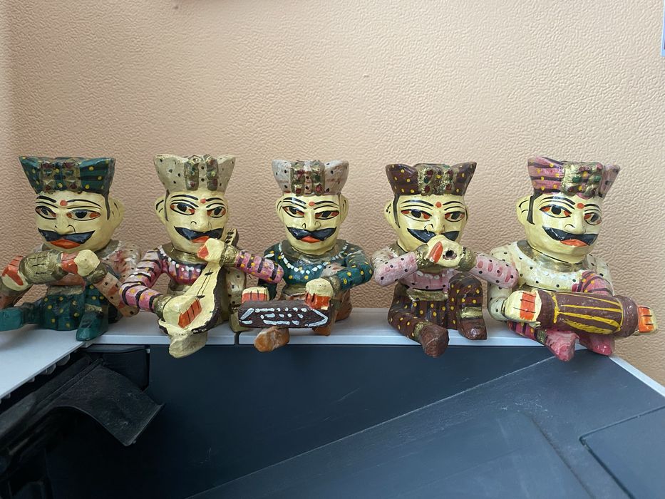 Винтажные фигурки индийских музыкантов, Индия, ручная работа