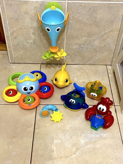 Іграшки для ванни, купання, акульонок, слон-фонтан