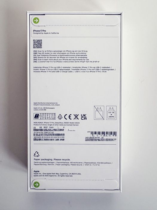 iPhone 17 Pro Azul Escuro 256GB – Novo e Selado